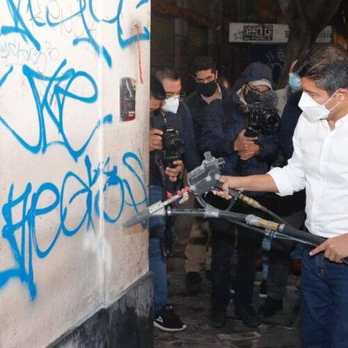 El alcalde de Puebla arrancó con los programas: “Limpieza del Centro Histórico y Eliminación de Grafiti”.