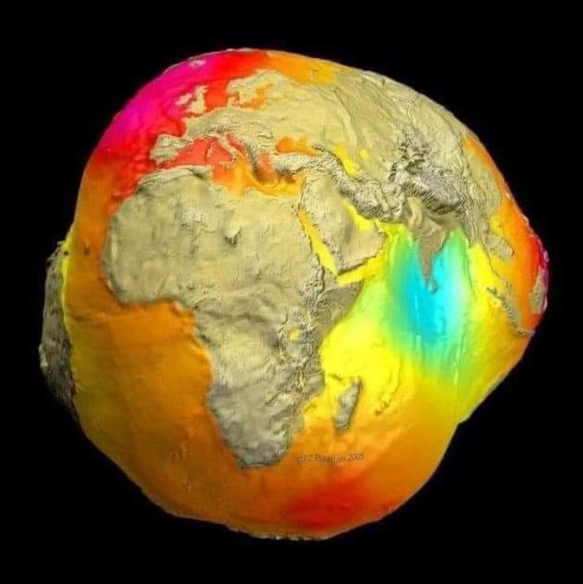 Mapa gravitacional de la Tierra 🌎