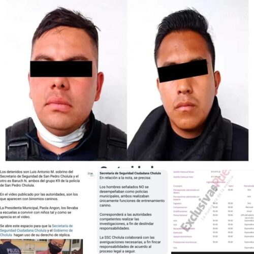 ERAN DELINCUENTES EN PUEBLA Y POLICIAS EN CHOLULA