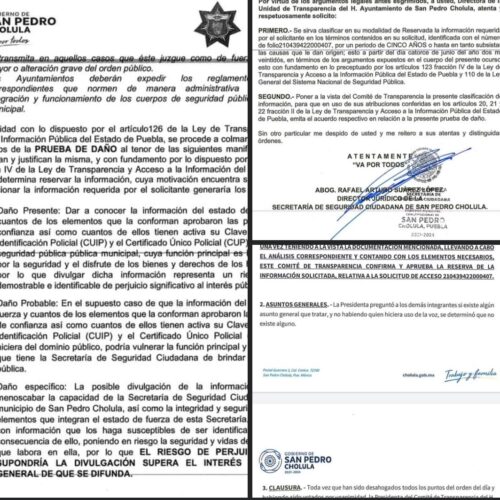 ESCONDE GOBIERNO DE CHOLULA SI SUS POLICIAS SON POLICIAS.