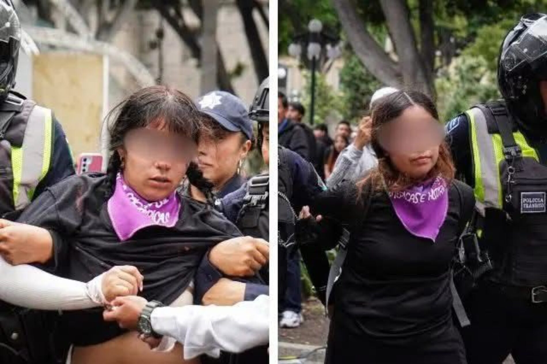 FEMINISTAS DETENIDAS POR DAÑAR PATRIMONIO HISTORÍCO